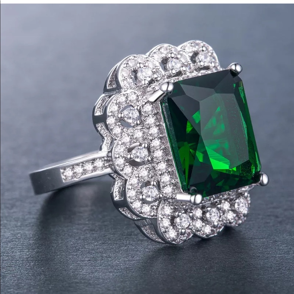 New 925 Sterling Silver Platinum Plated Diamond - Picture 1 of 5
